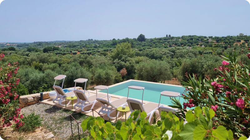 Pool view from Lacinera Trulli & Lamie