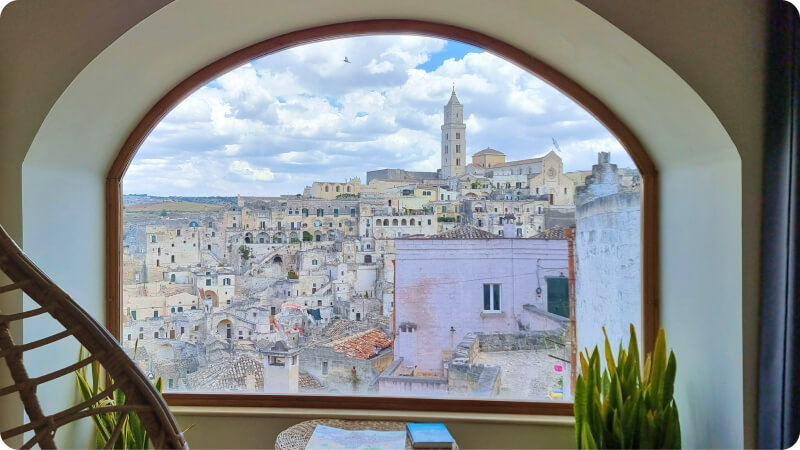 View from our apartment in Matera